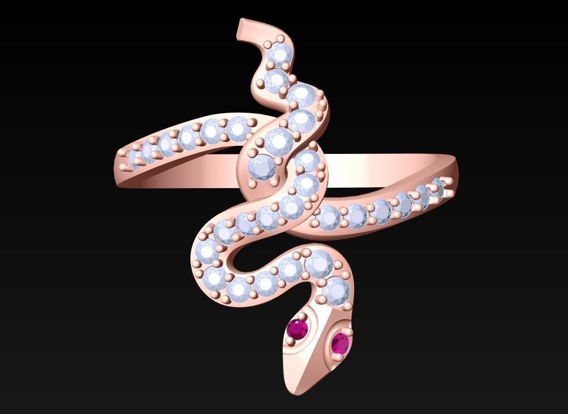 Snake Ring - N2214 3D print model_1