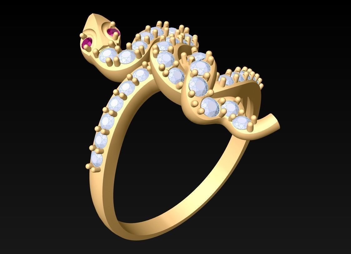 Snake Ring - N2214 3D print model_5
