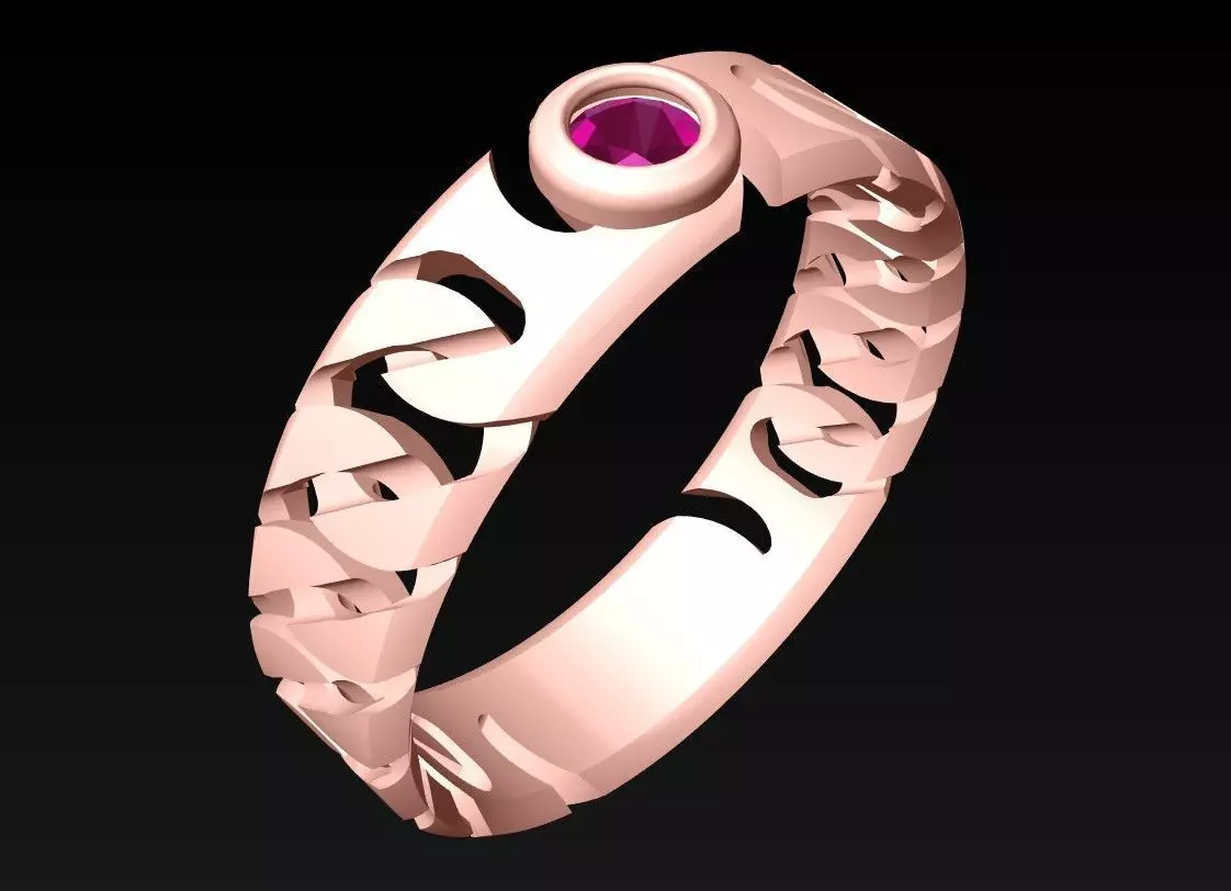 Chain ring - Miami Cuban ring - Link ring - N6594 3D print model