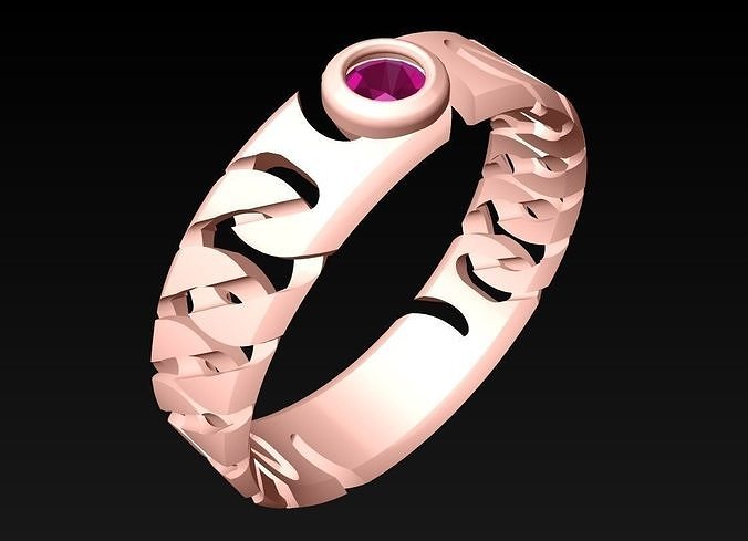 Chain ring - Miami Cuban ring - Link ring - N6594 3D print model