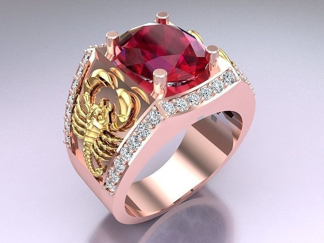 Scorpion Ring -Oval Rings - N1501 3D print model