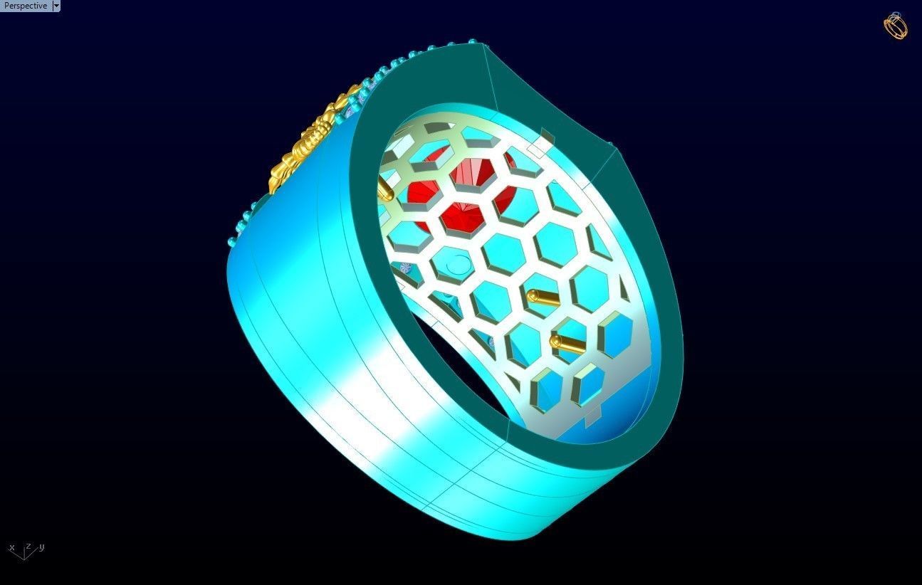 Scorpion Ring -Oval Rings - N1501 3D print model_7