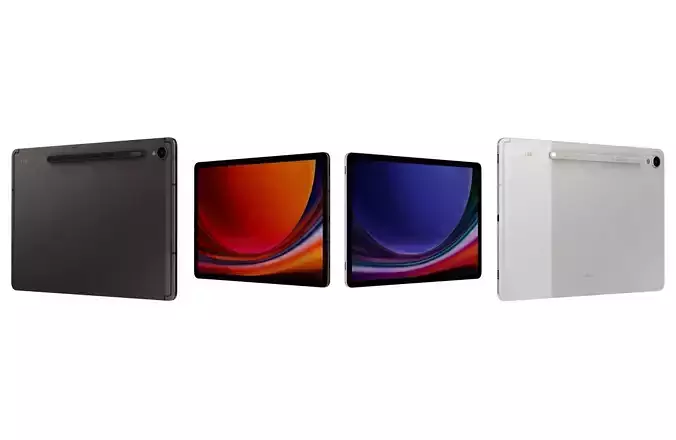 Samsung Galaxy Tab S9 Black And White Low-poly 3D model