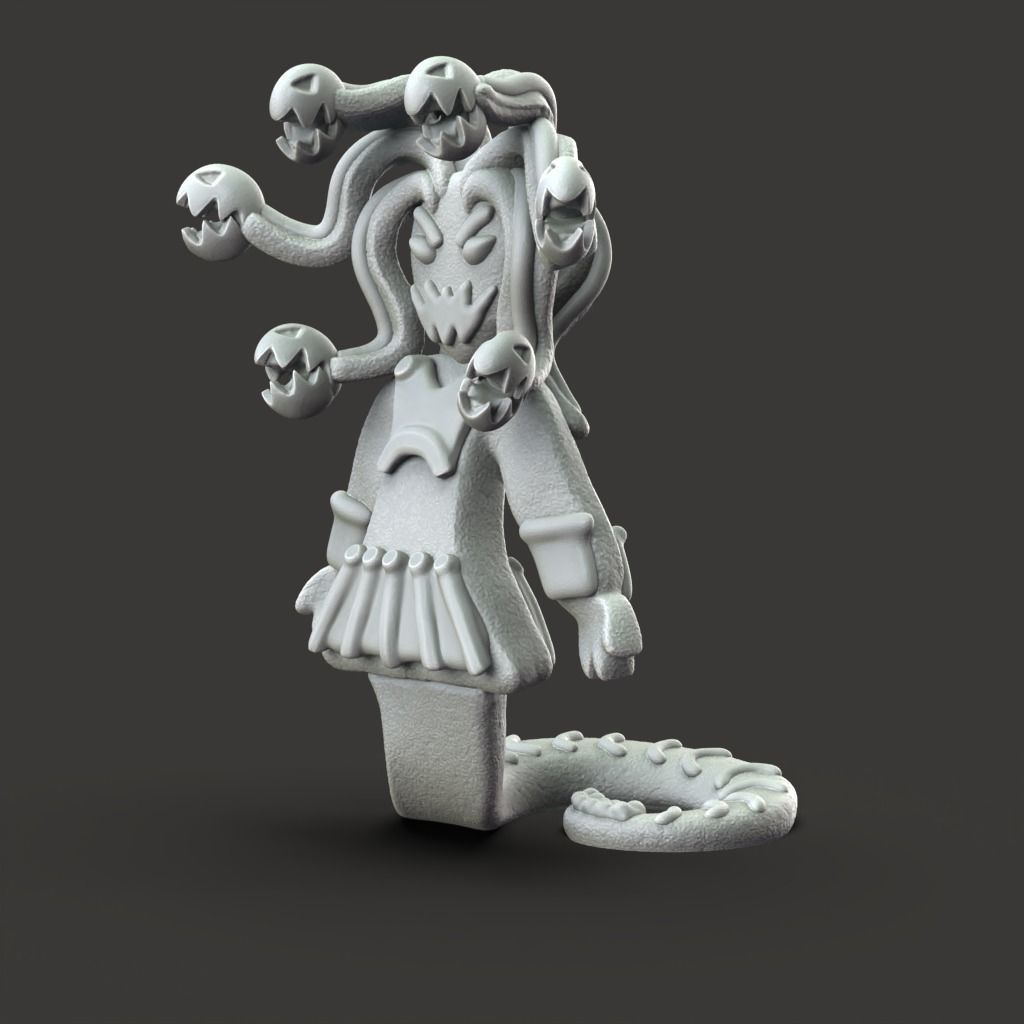 Gingerbread Medusa - 3D Printable TTRPG - PRESUPPORTED - 32mm 3D print model_7