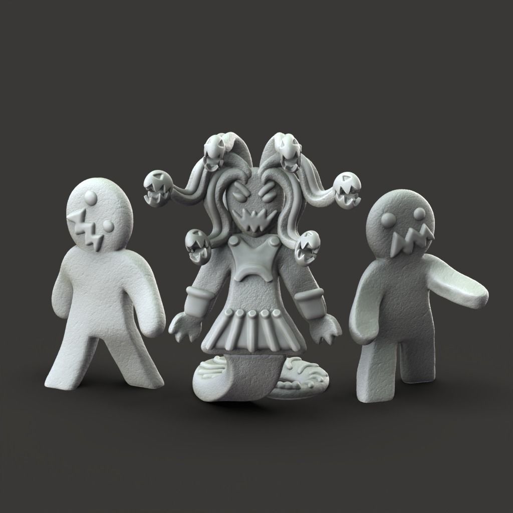 Gingerbread Medusa - 3D Printable TTRPG - PRESUPPORTED - 32mm 3D print model_2
