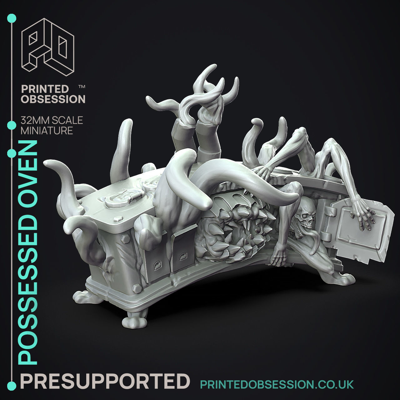 Possessed Oven - 3D Printable TTRPG - PRESUPPORTED - 32mm Scale 3D print model_7