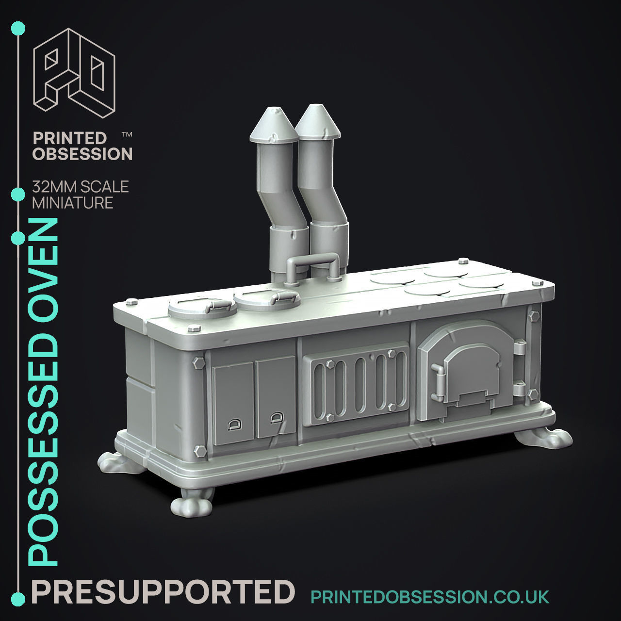 Possessed Oven - 3D Printable TTRPG - PRESUPPORTED - 32mm Scale 3D print model_12