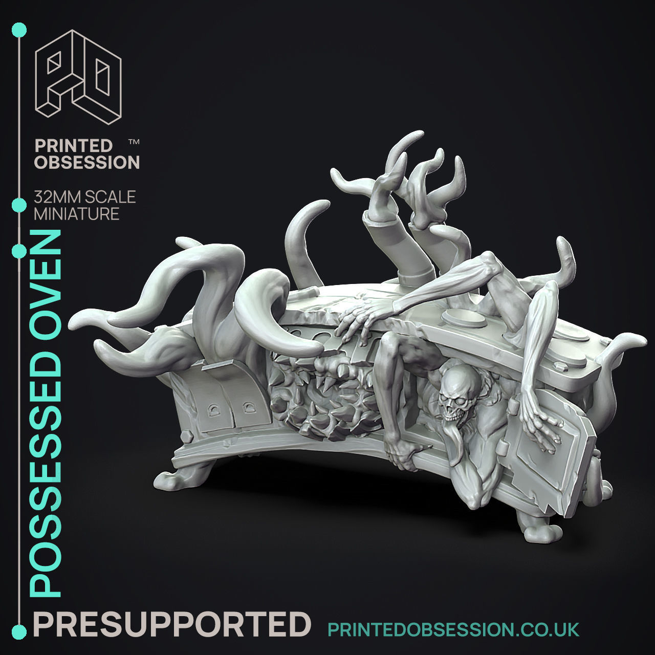 Possessed Oven - 3D Printable TTRPG - PRESUPPORTED - 32mm Scale 3D print model_2