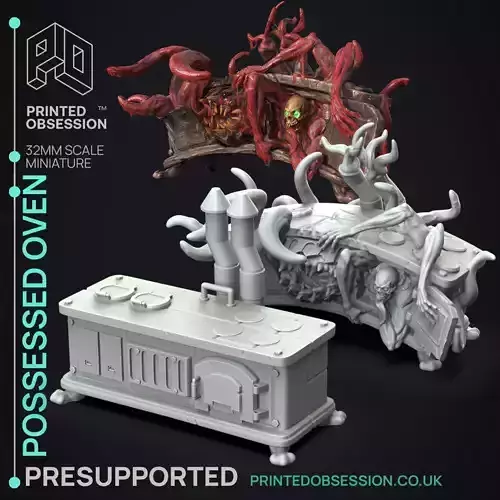 Possessed Oven - 3D Printable TTRPG - PRESUPPORTED - 32mm Scale 3D print model