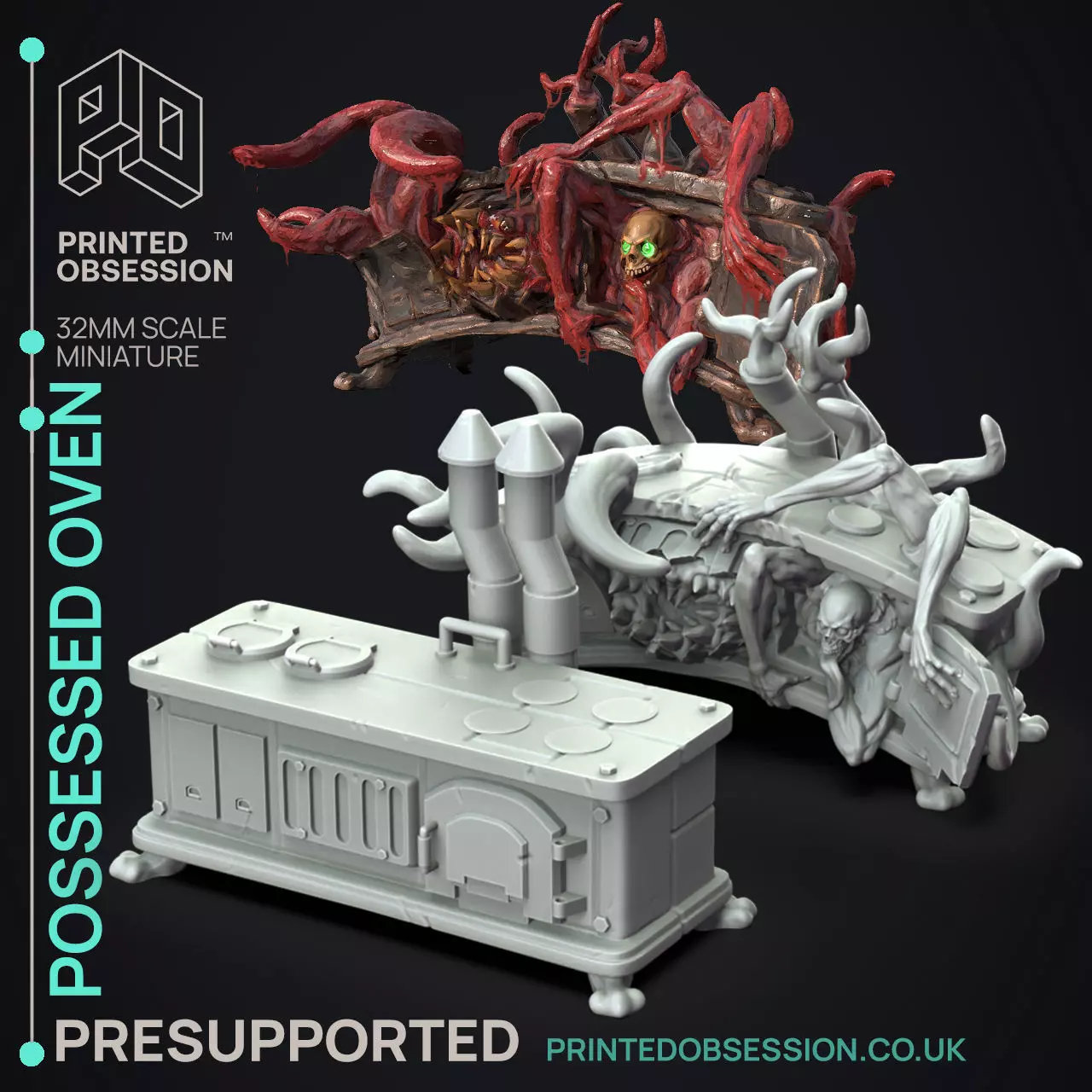 Possessed Oven - 3D Printable TTRPG - PRESUPPORTED - 32mm Scale 3D print model_0