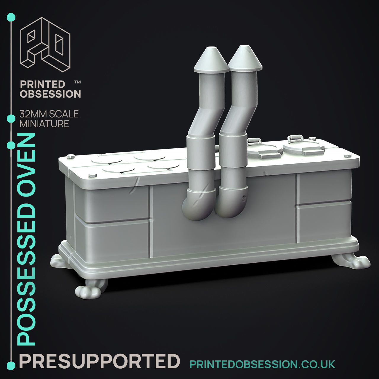 Possessed Oven - 3D Printable TTRPG - PRESUPPORTED - 32mm Scale 3D print model_13