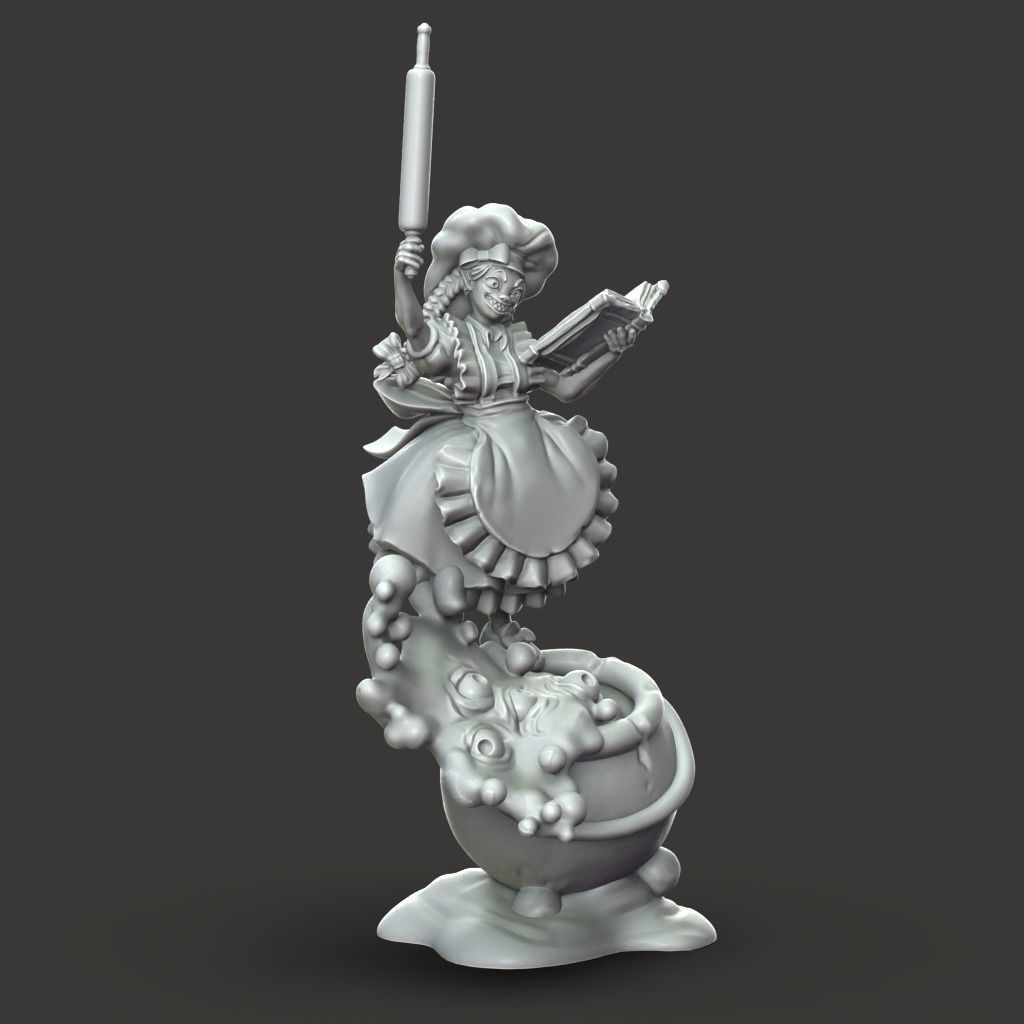 The Baker - 3D Printable TTRPG - PRESUPPORTED - 32mm Scale 3D print model_4