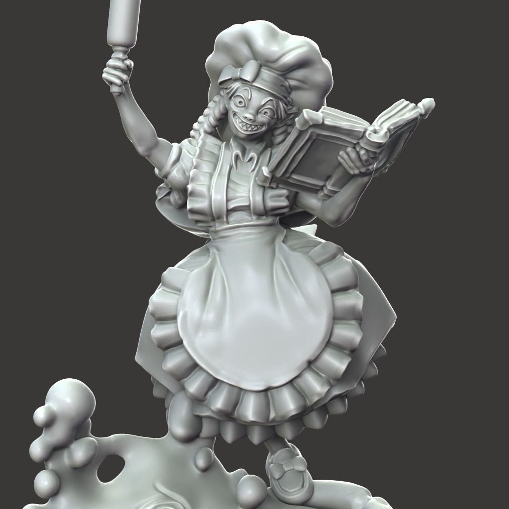 The Baker - 3D Printable TTRPG - PRESUPPORTED - 32mm Scale 3D print model_8