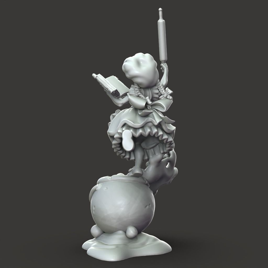 The Baker - 3D Printable TTRPG - PRESUPPORTED - 32mm Scale 3D print model_7