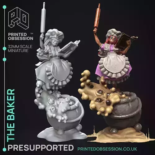 The Baker - 3D Printable TTRPG - PRESUPPORTED - 32mm Scale 3D print model