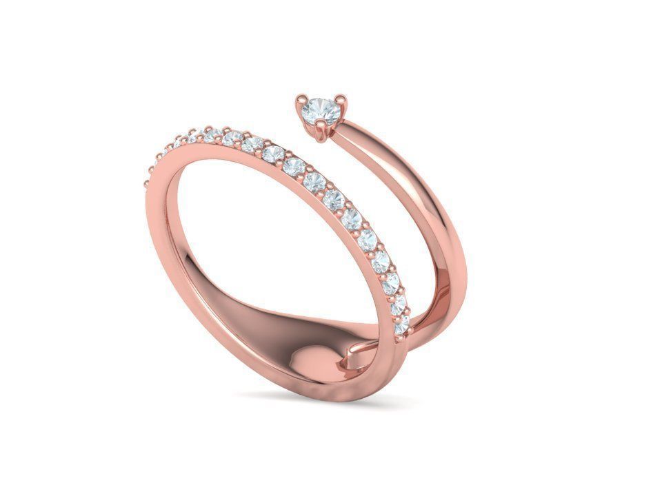 Fashion Diamond Women Ring Lucy Double Shank Ring 3Dmodel 3D print model_23