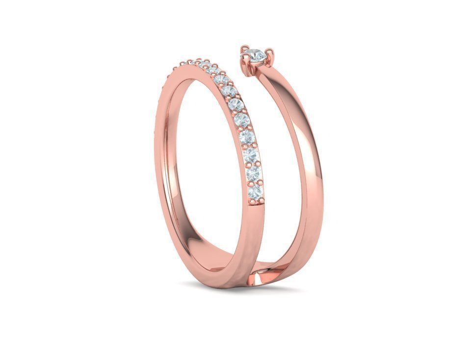 Fashion Diamond Women Ring Lucy Double Shank Ring 3Dmodel 3D print model_17