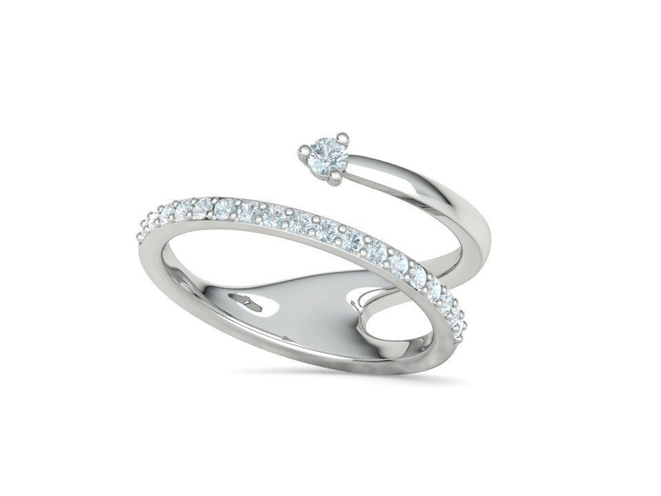 Fashion Diamond Women Ring Lucy Double Shank Ring 3Dmodel 3D print model_8