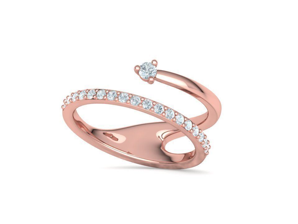 Fashion Diamond Women Ring Lucy Double Shank Ring 3Dmodel 3D print model_6