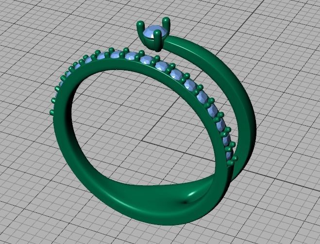 Fashion Diamond Women Ring Lucy Double Shank Ring 3Dmodel 3D print model_37