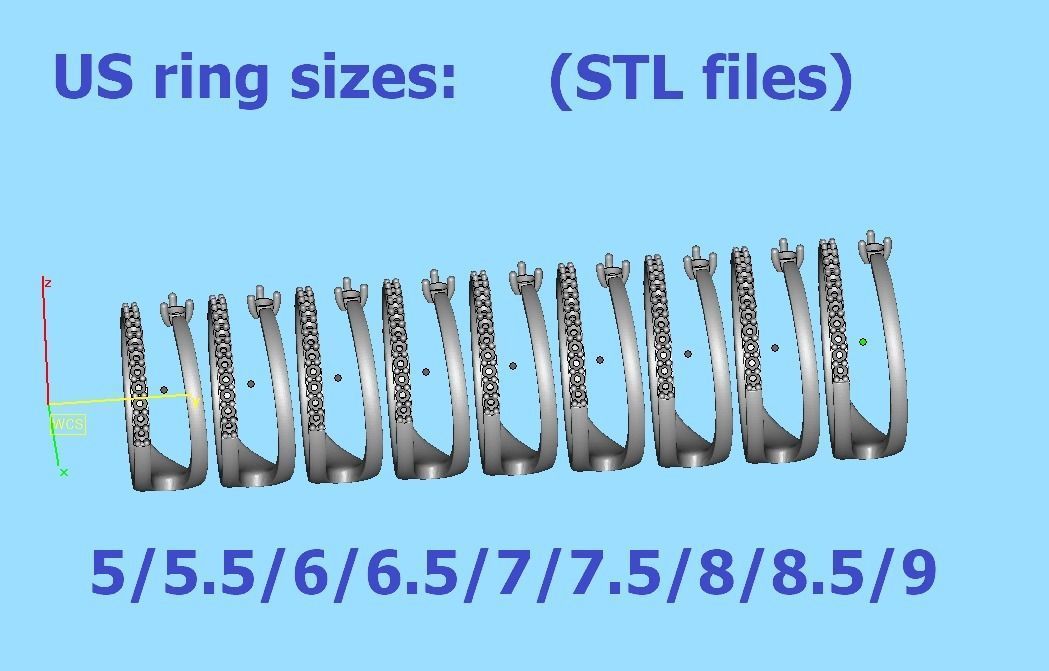 Fashion Diamond Women Ring Lucy Double Shank Ring 3Dmodel 3D print model_11