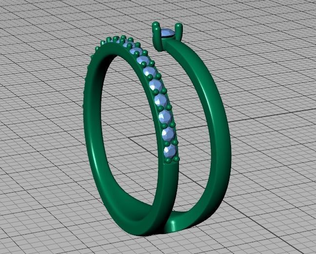 Fashion Diamond Women Ring Lucy Double Shank Ring 3Dmodel 3D print model_36