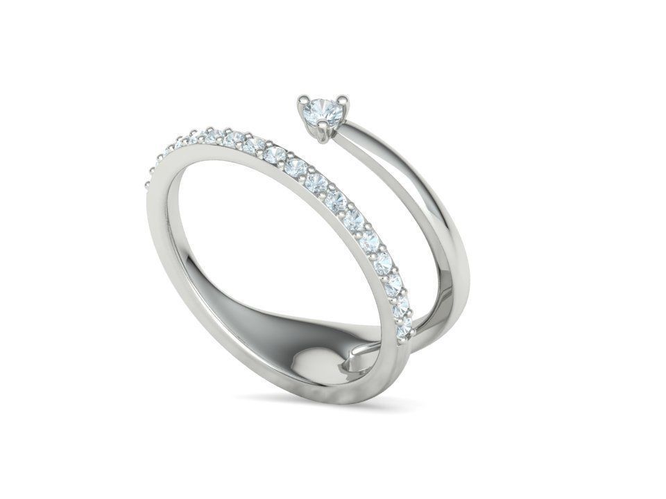 Fashion Diamond Women Ring Lucy Double Shank Ring 3Dmodel 3D print model_25