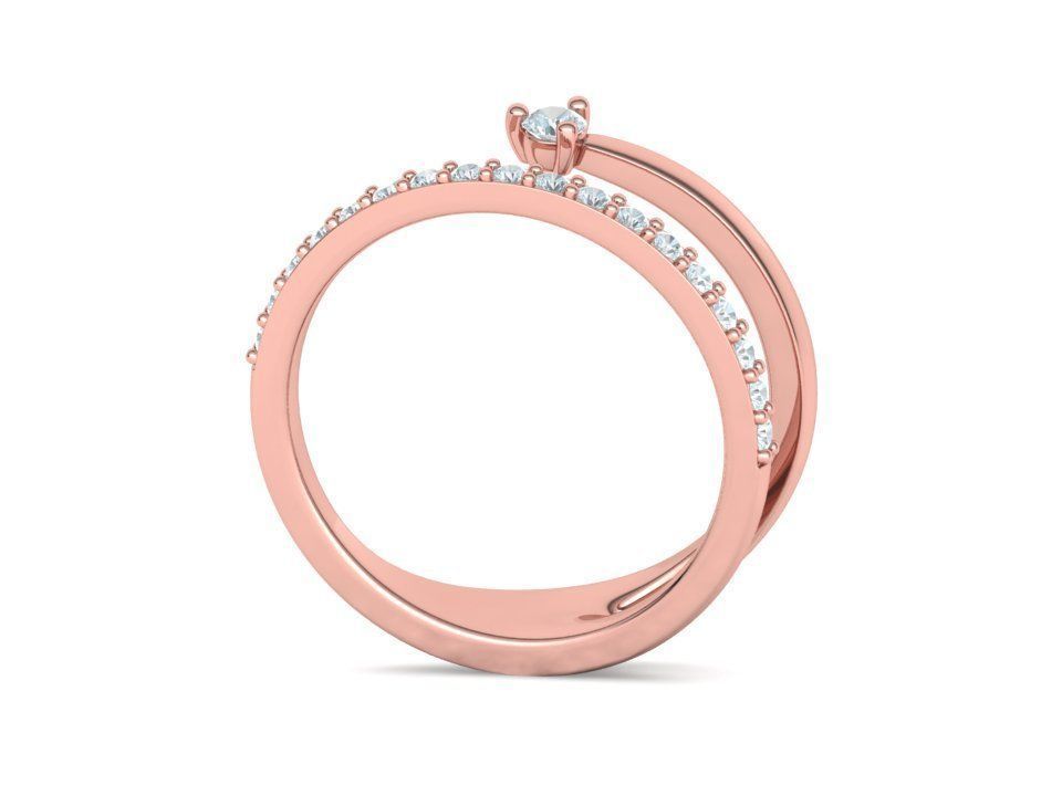 Fashion Diamond Women Ring Lucy Double Shank Ring 3Dmodel 3D print model_14