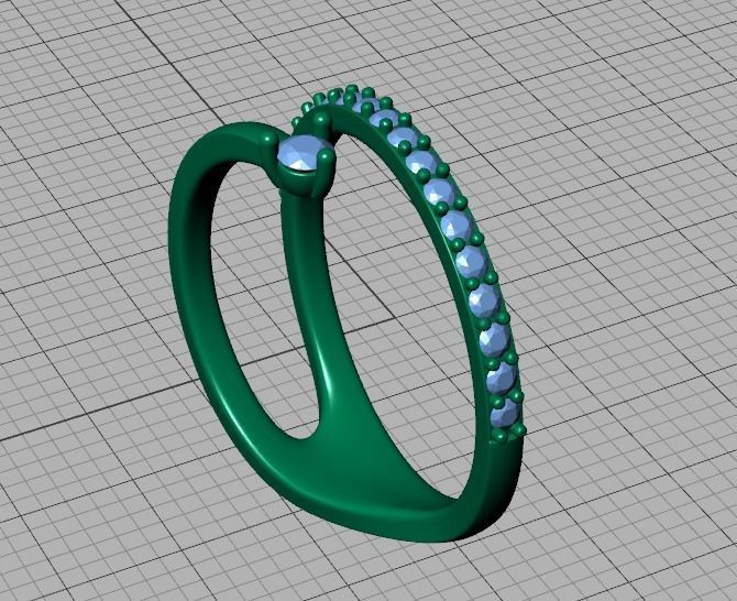 Fashion Diamond Women Ring Lucy Double Shank Ring 3Dmodel 3D print model_13