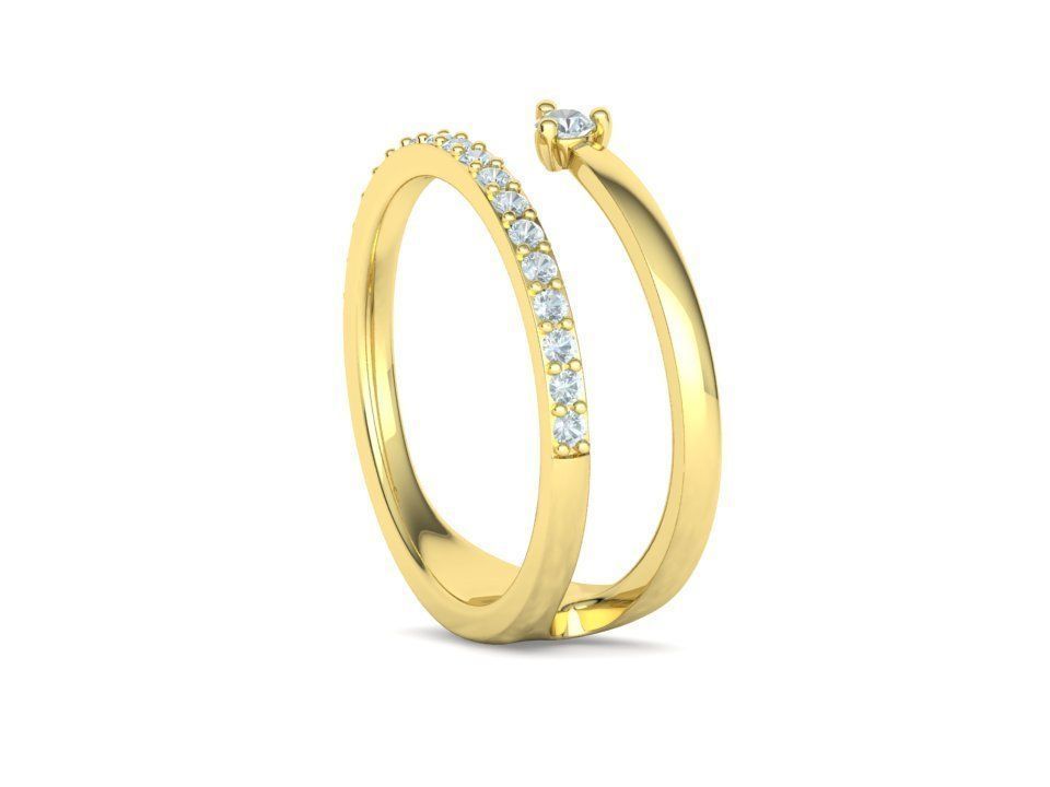 Fashion Diamond Women Ring Lucy Double Shank Ring 3Dmodel 3D print model_18