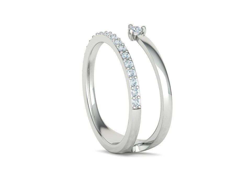 Fashion Diamond Women Ring Lucy Double Shank Ring 3Dmodel 3D print model_19