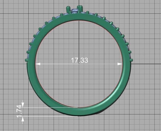 Fashion Diamond Women Ring Lucy Double Shank Ring 3Dmodel 3D print model_35