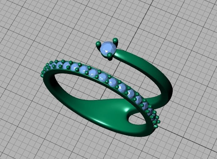 Fashion Diamond Women Ring Lucy Double Shank Ring 3Dmodel 3D print model_12