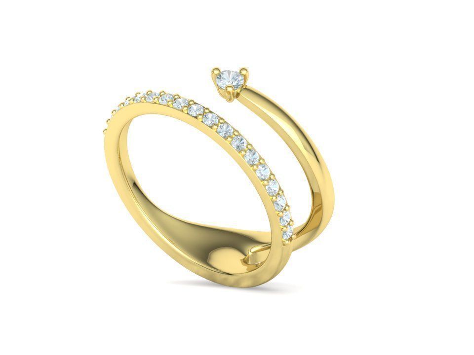 Fashion Diamond Women Ring Lucy Double Shank Ring 3Dmodel 3D print model_24