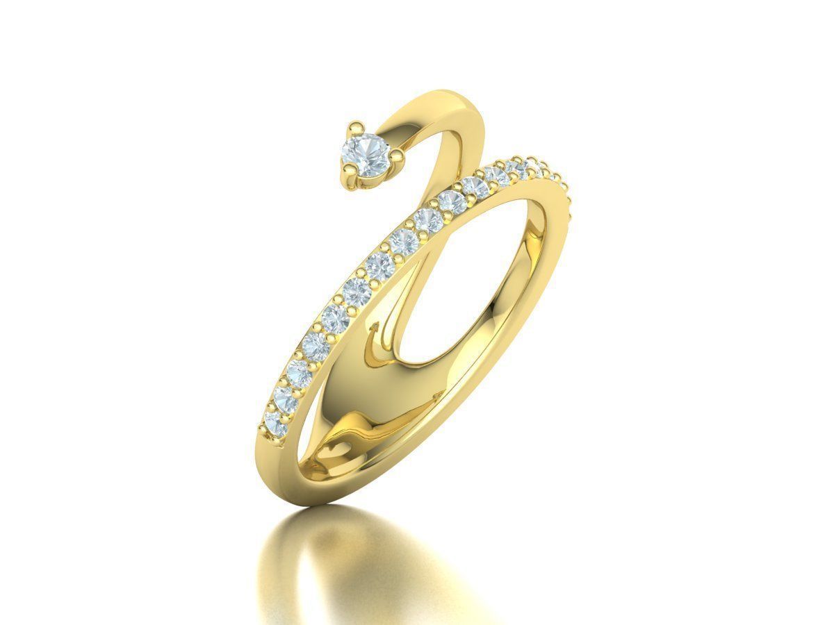 Fashion Diamond Women Ring Lucy Double Shank Ring 3Dmodel 3D print model_30