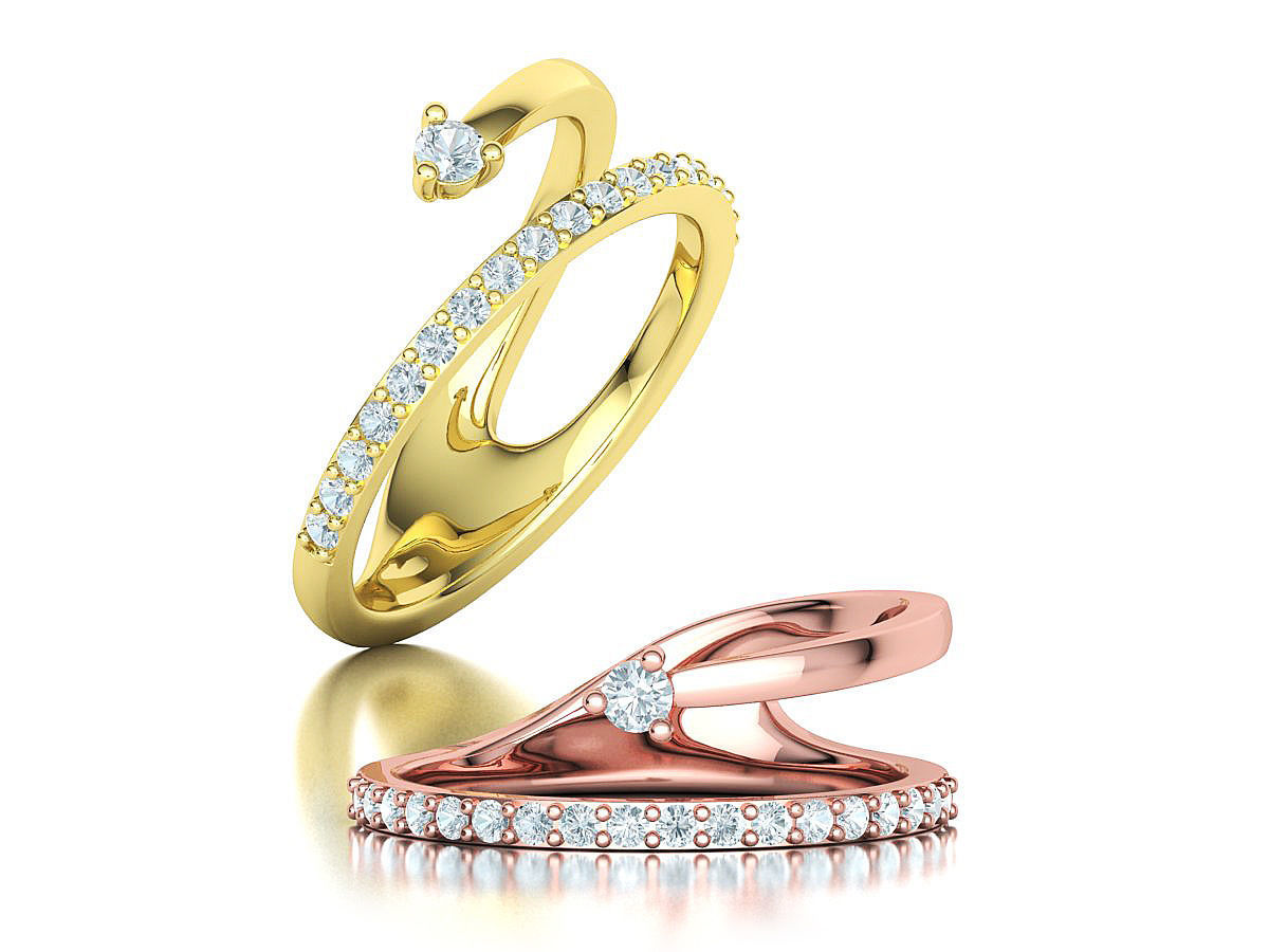 Fashion Diamond Women Ring Lucy Double Shank Ring 3Dmodel 3D print model_1