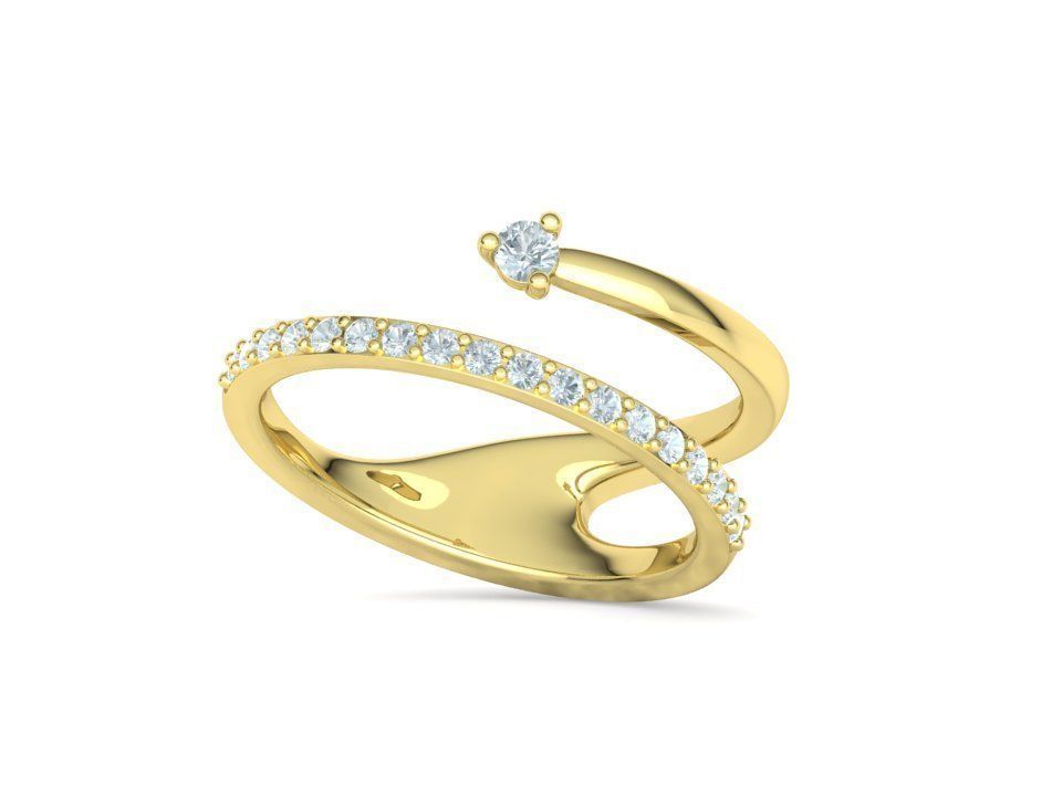 Fashion Diamond Women Ring Lucy Double Shank Ring 3Dmodel 3D print model_7