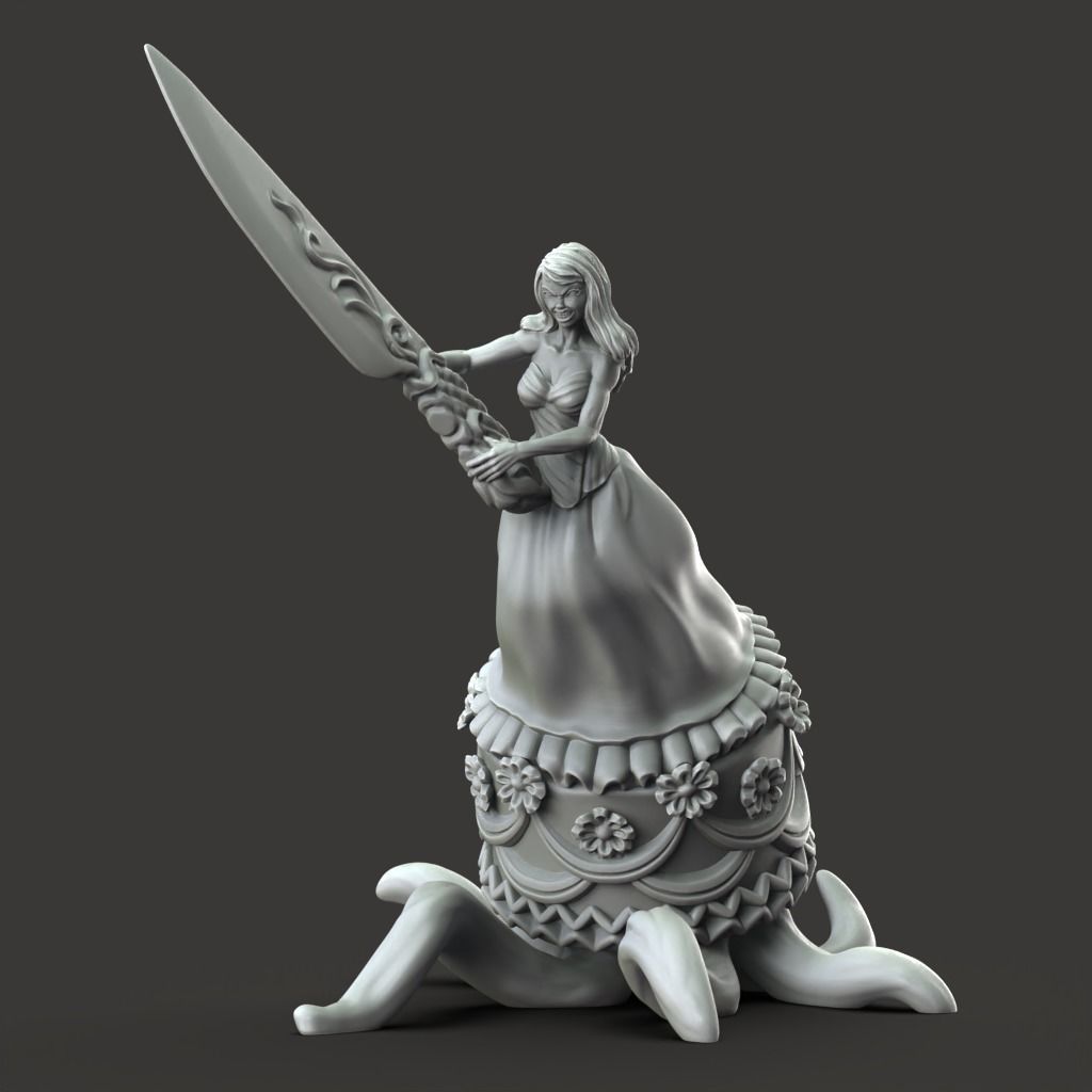Wedding Cake Topper - 3D Printable TTRPG - PRESUPPORTED - 32mm 3D print model_3