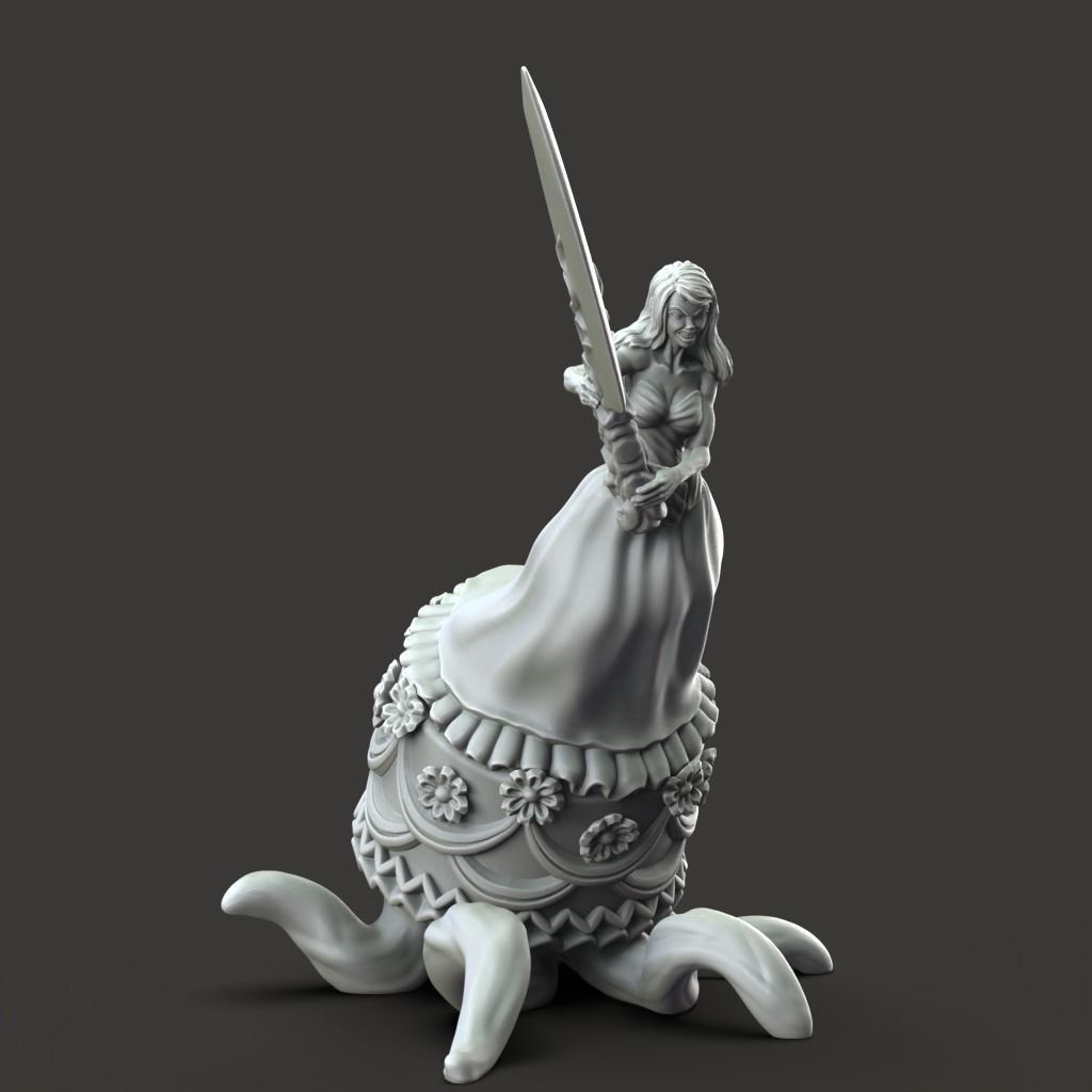 Wedding Cake Topper - 3D Printable TTRPG - PRESUPPORTED - 32mm 3D print model_4