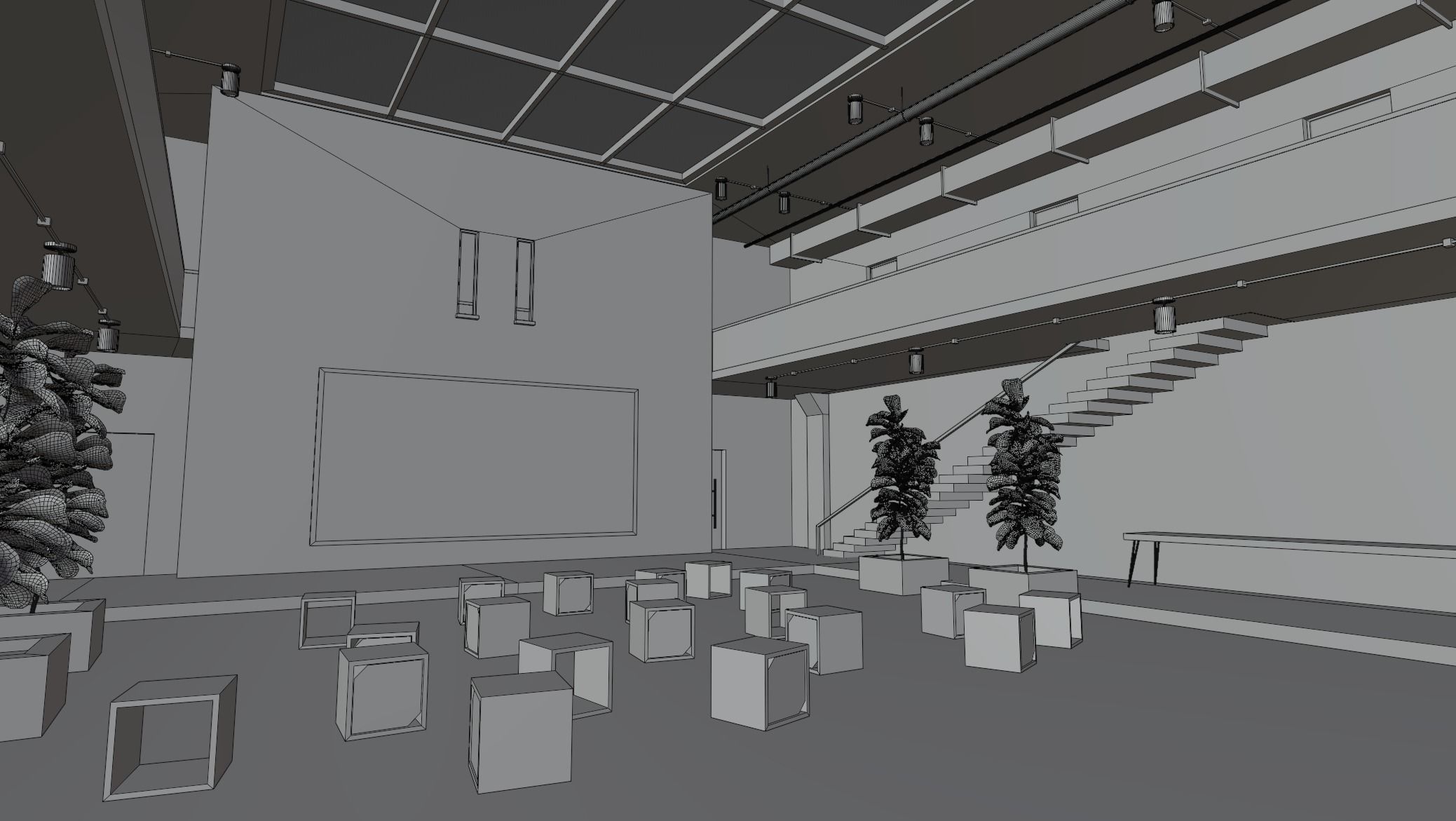 VR gallery showroom 3D model_8