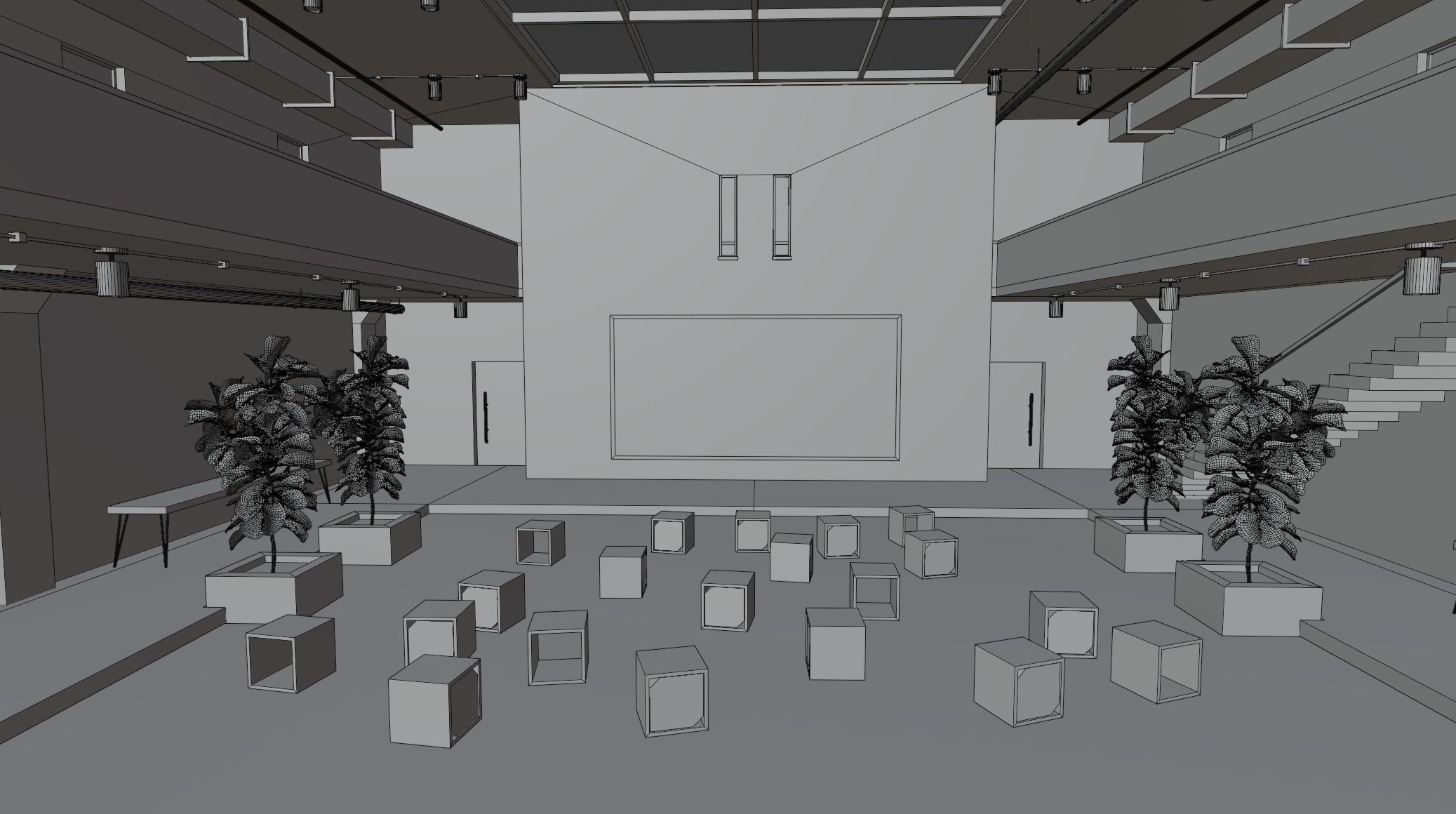 VR gallery showroom 3D model_7