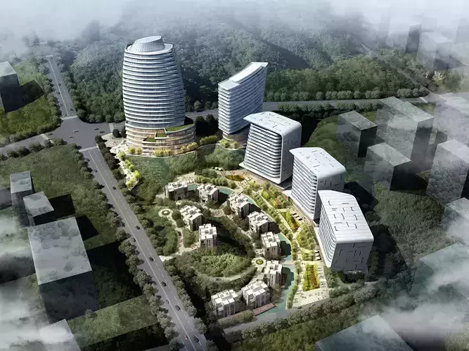 3Dmax fashion city commercial square building 197