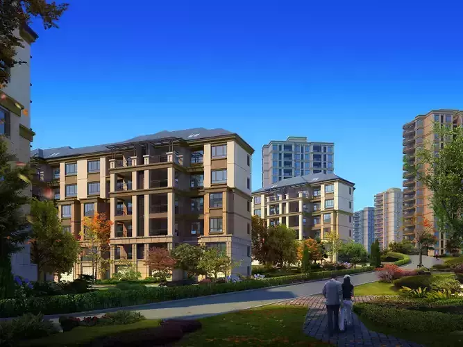 3Dmax fashion city commercial square building 199