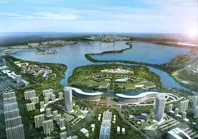 3Dmax fashion city commercial square building 200