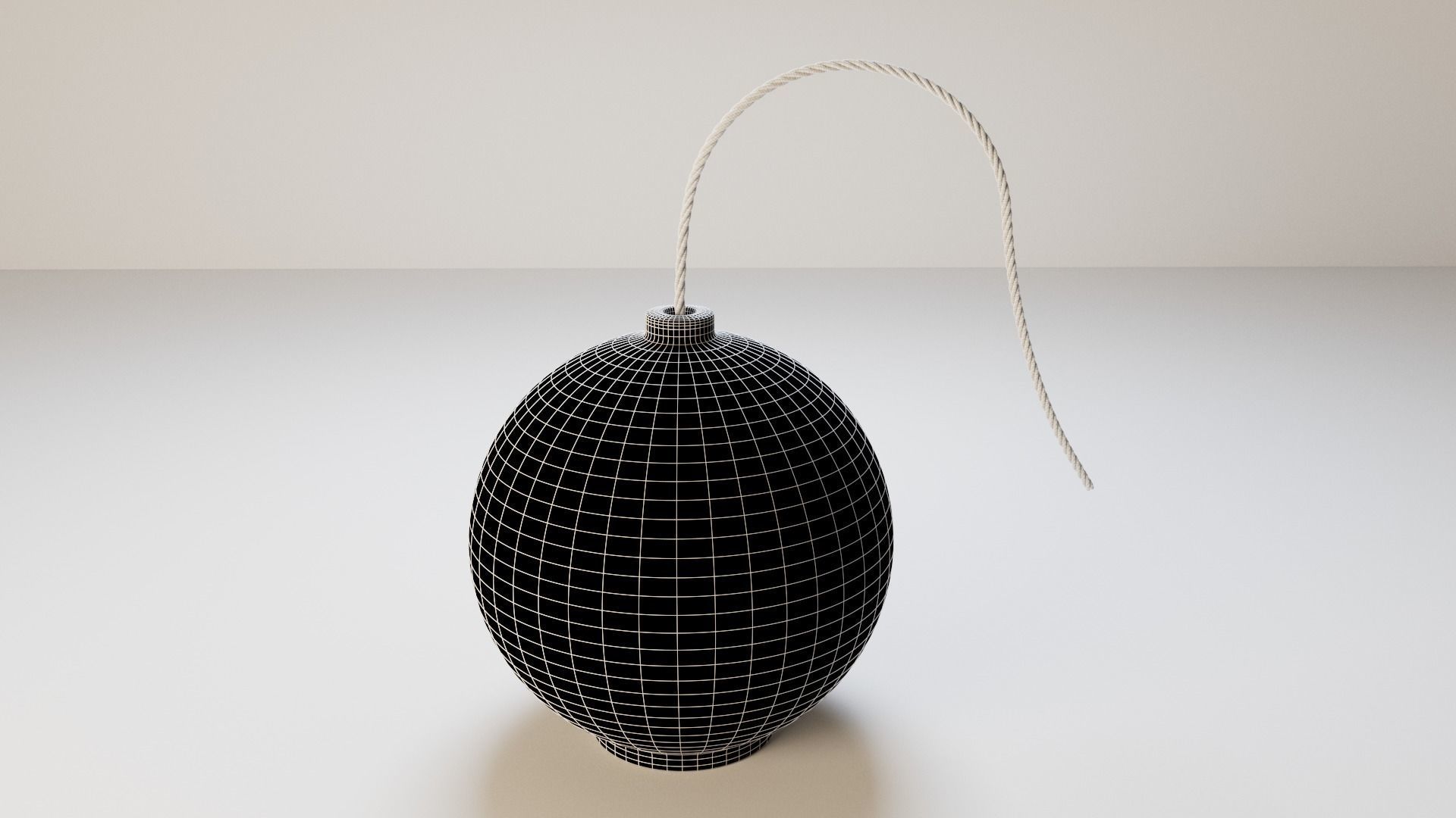 Bomb With Fuse 3D model_6