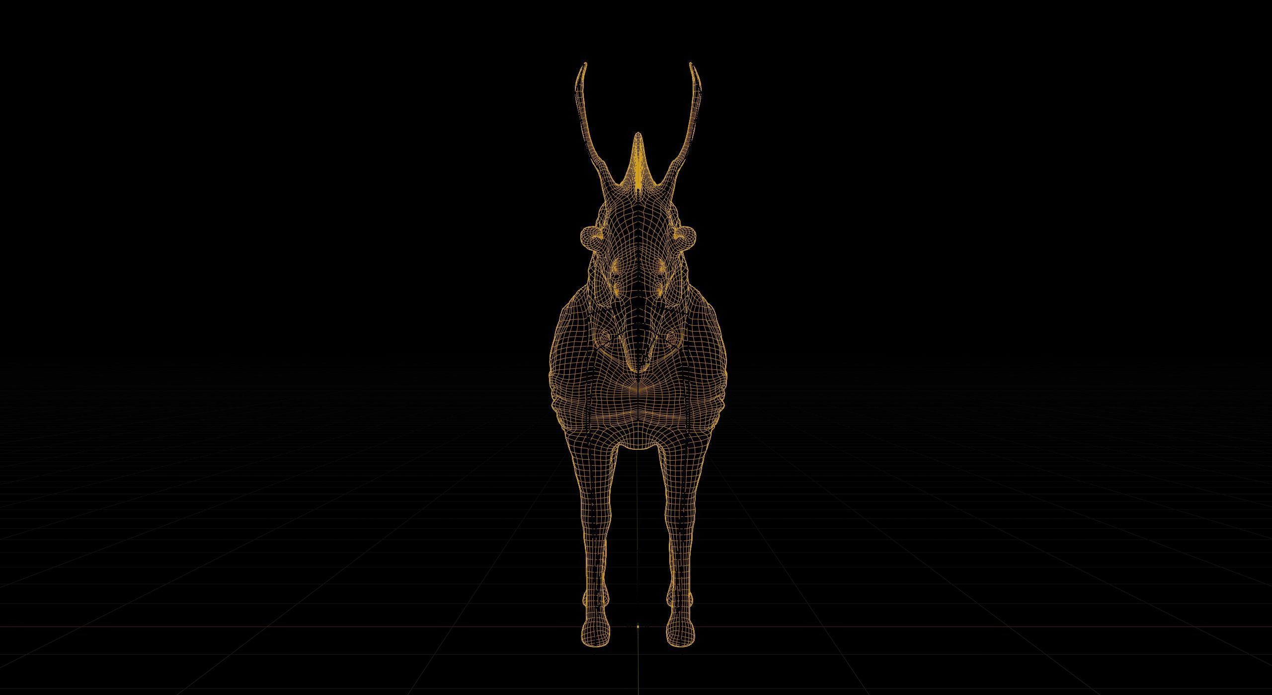 Horse Alien Creature Low-poly 3D model_17