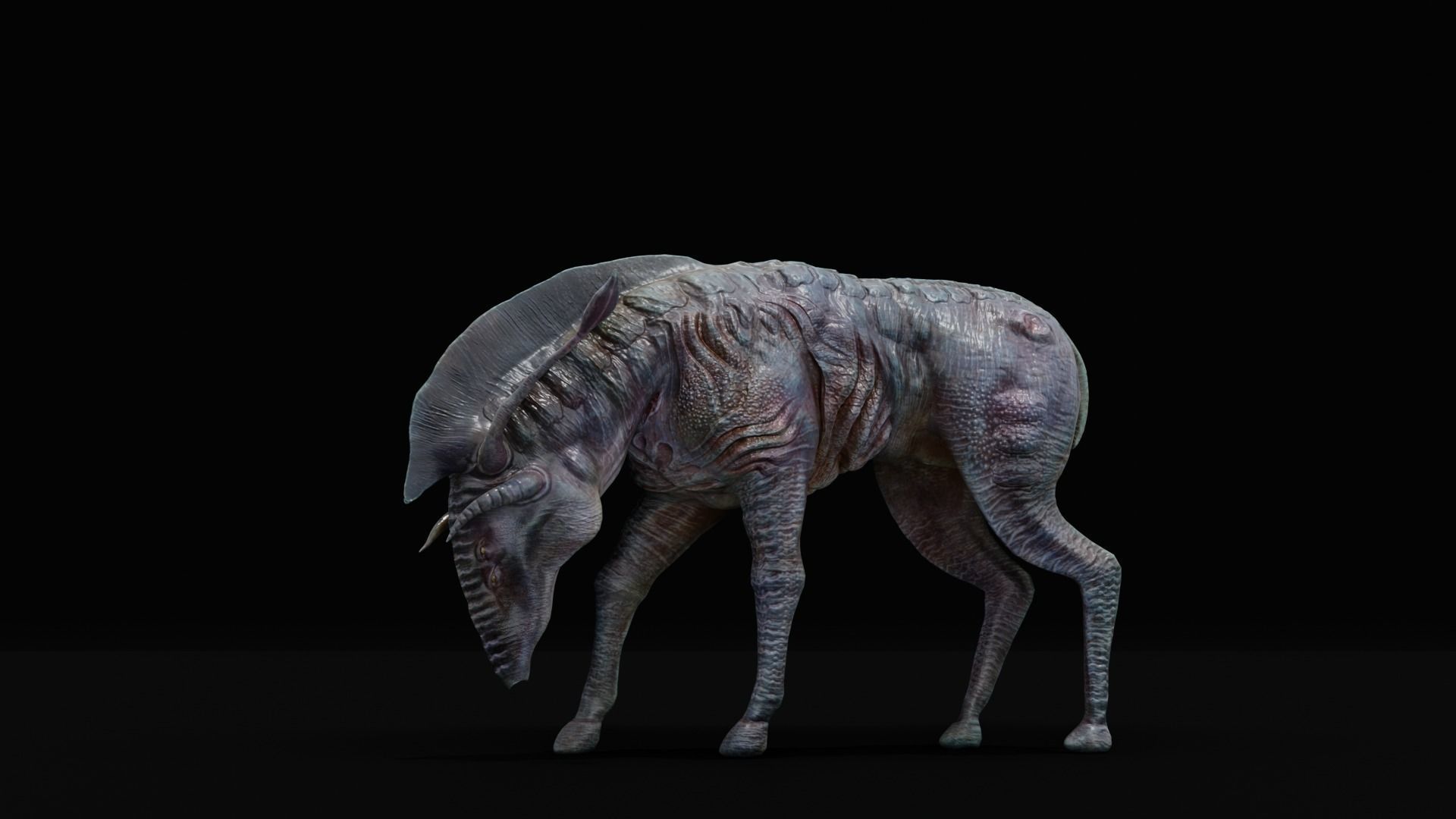 Horse Alien Creature Low-poly 3D model_24