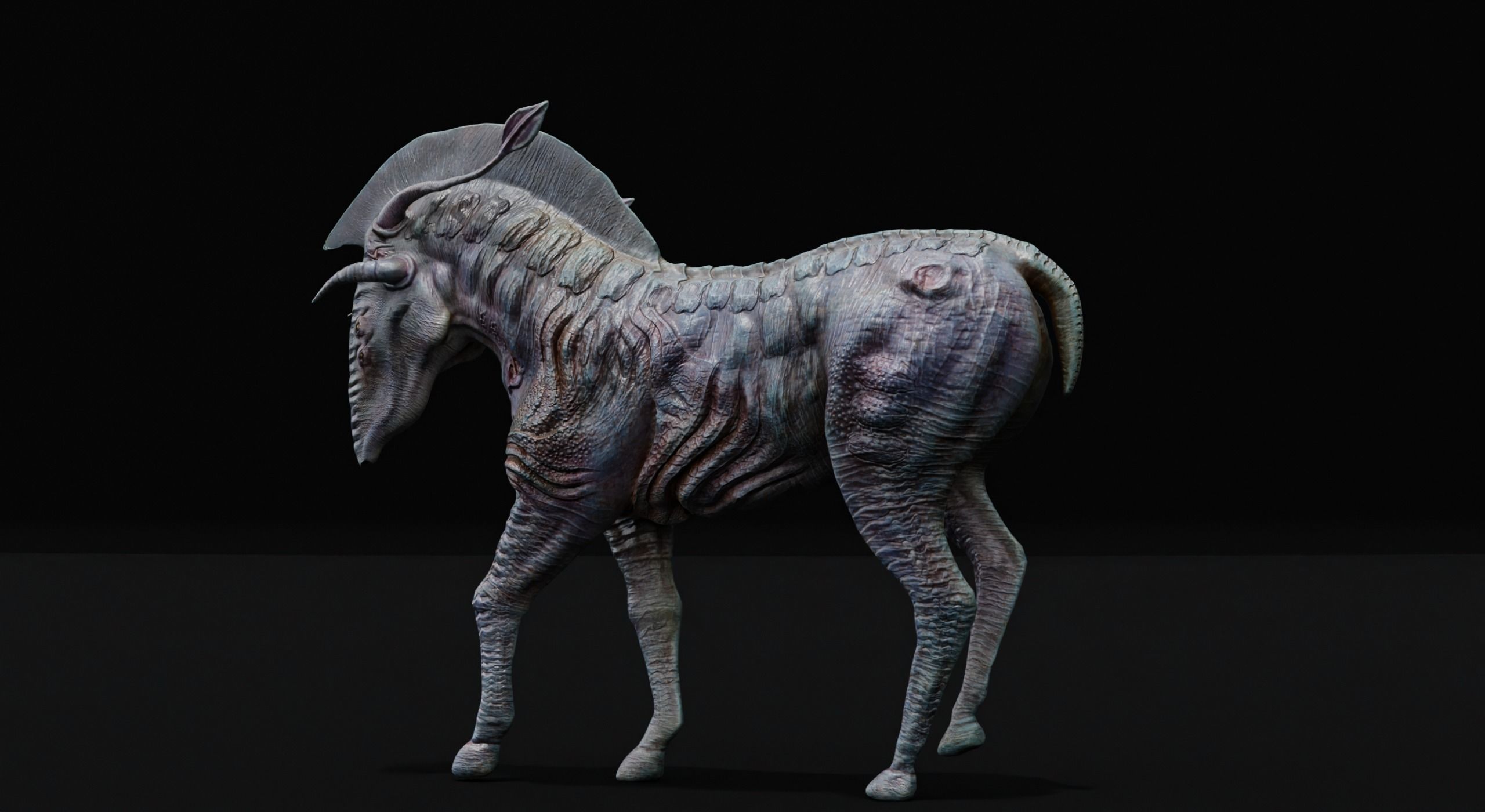 Horse Alien Creature Low-poly 3D model_31