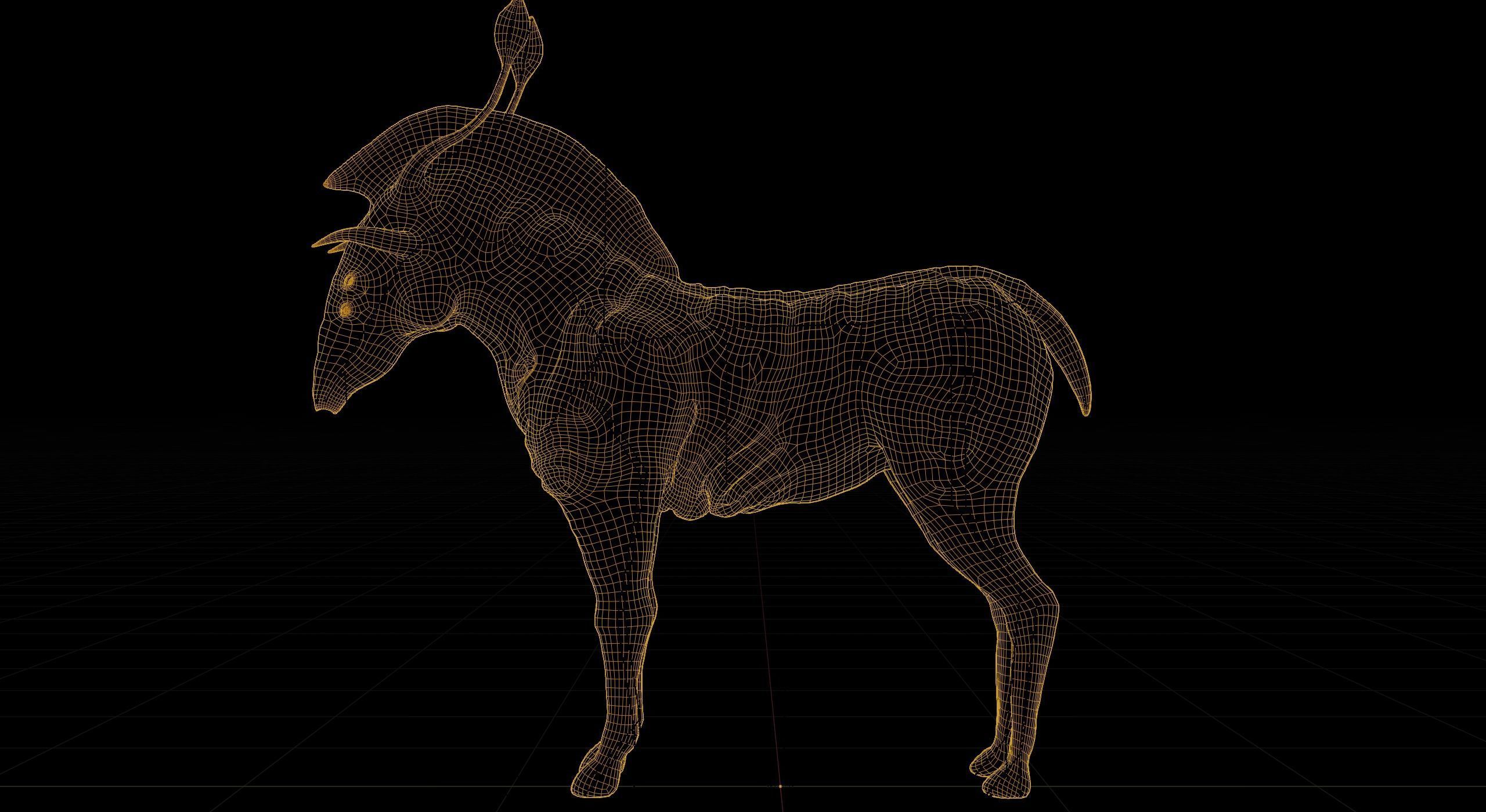 Horse Alien Creature Low-poly 3D model_18