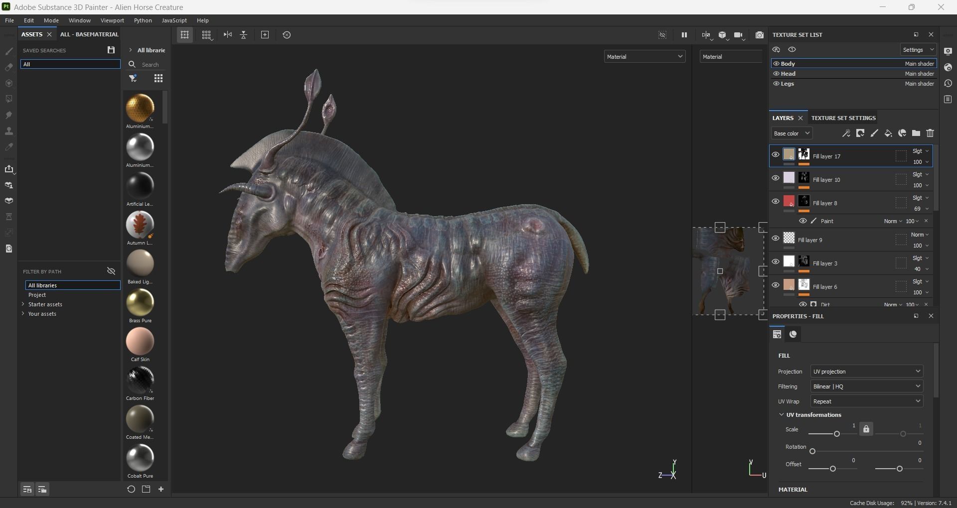 Horse Alien Creature Low-poly 3D model_22
